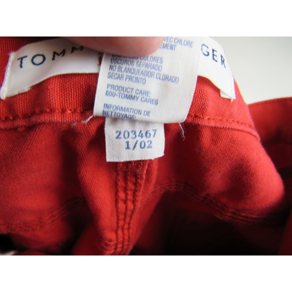 VTG Tommy Hilfiger Jeans Carpenter Capri Red High Rise Women's Size 10 - Picture 10 of 10